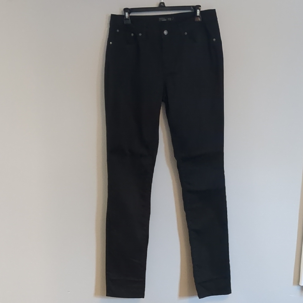 Prana Black Organic Cotton Blend Kayla Jeans Stretch Denim - 12/31 Tall Long